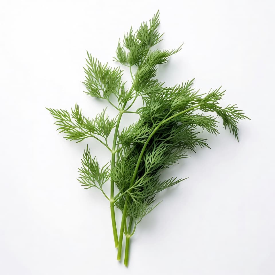 Dill plant with delicate feathery green fronds