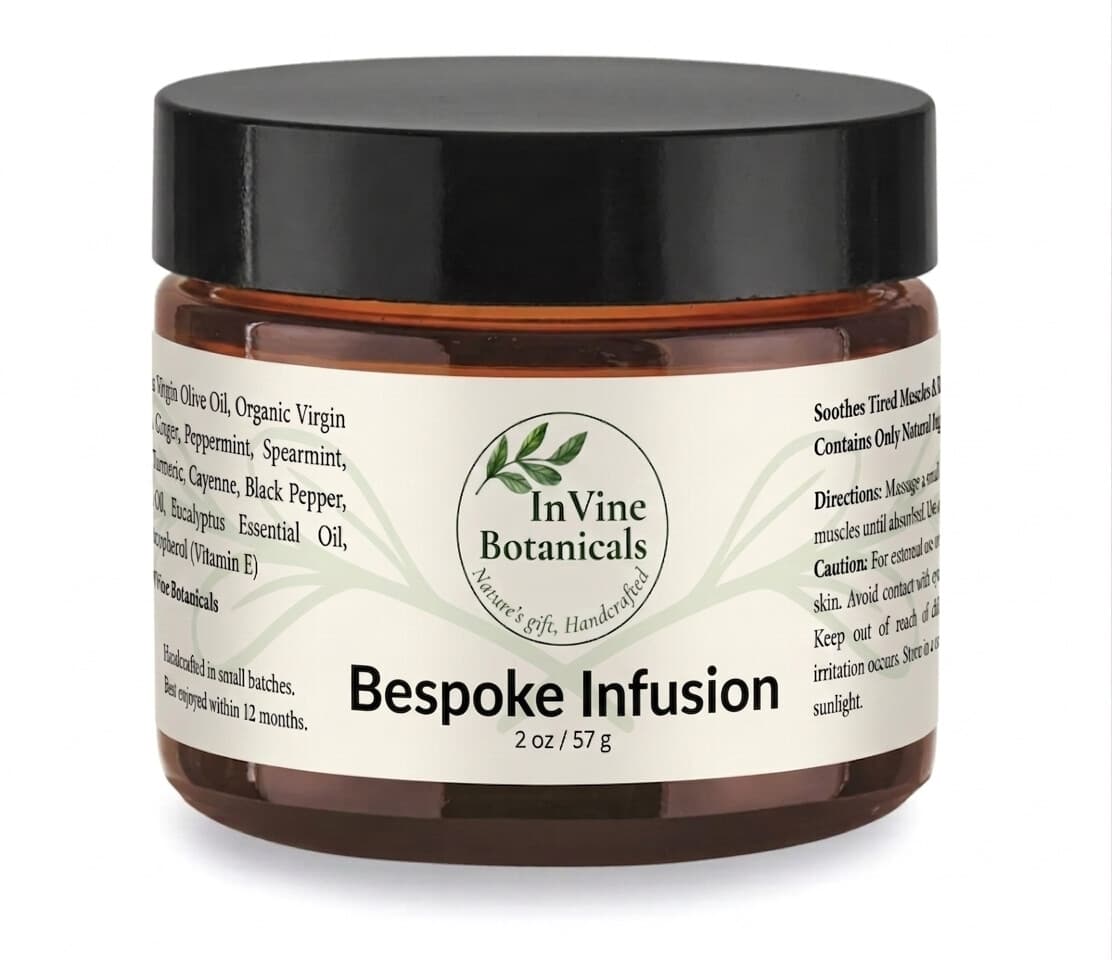 InVine Botanicals Bespoke Herbal Infusion — fully customizable balm from 27 herbs in the Florida garden