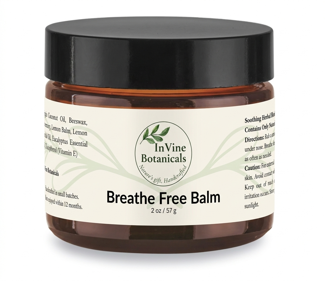 Breathe Free Balm - Aromatic Herbal Chest Balm | InVine Botanicals